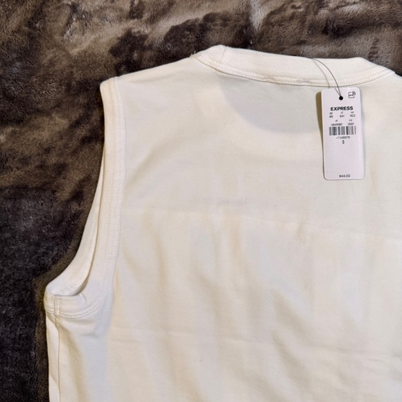 Express Brand New Fitted Crew Neck Corset Tank - White - Size Small - Picture 10 of 14